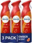Febreze Air Effects Ember Scent Air Freshener, 8.8 Oz. Can, Pack of 3