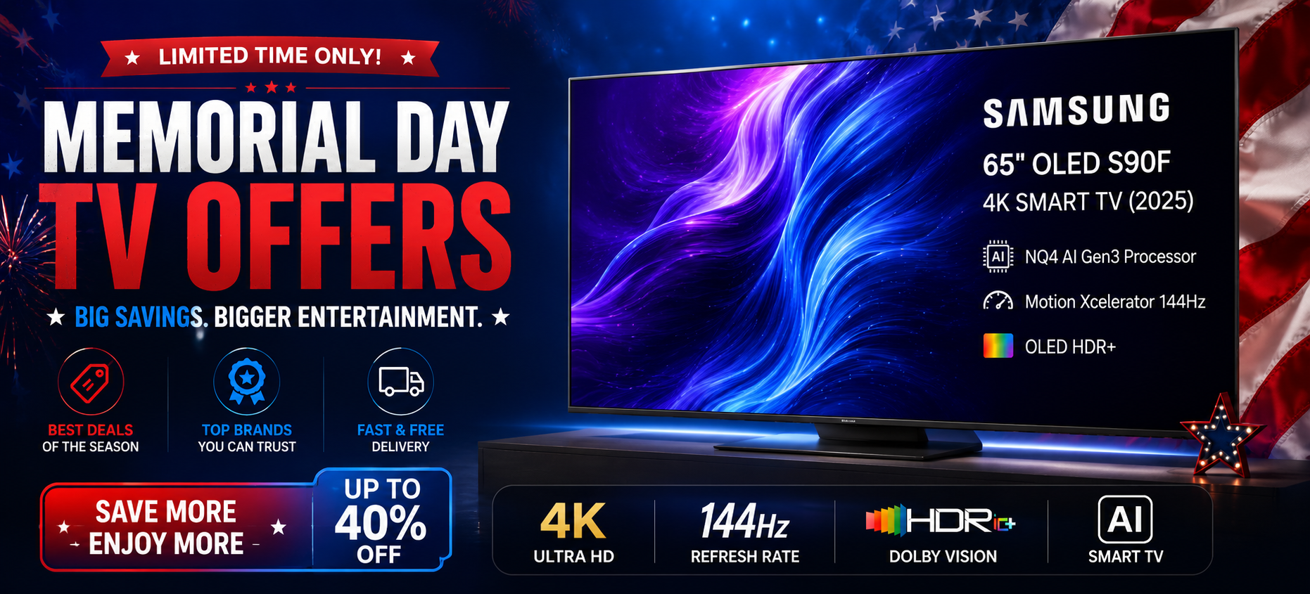 Best Memorial Day TV Deals 2026 – Samsung Sony TCL Hisense Amazon